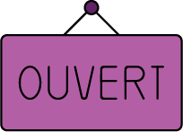 window sign that says ouvert