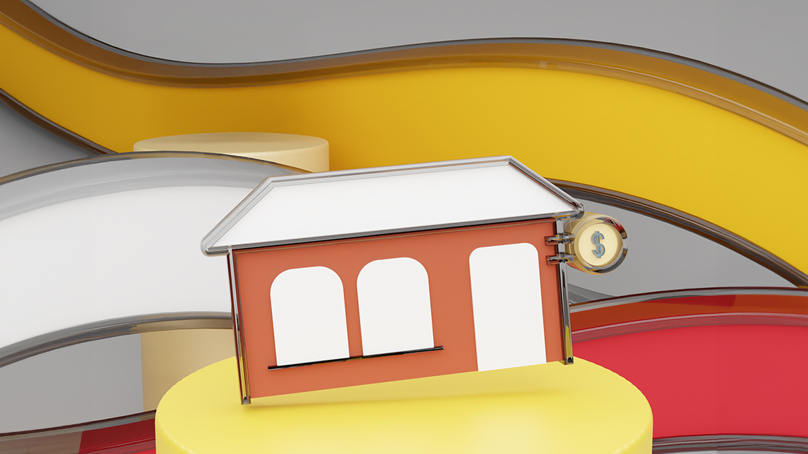 computer generated image of a bank