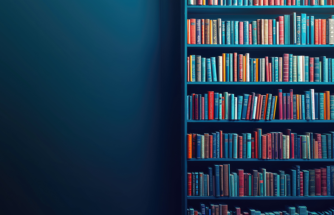 decorative image of a full bookcase