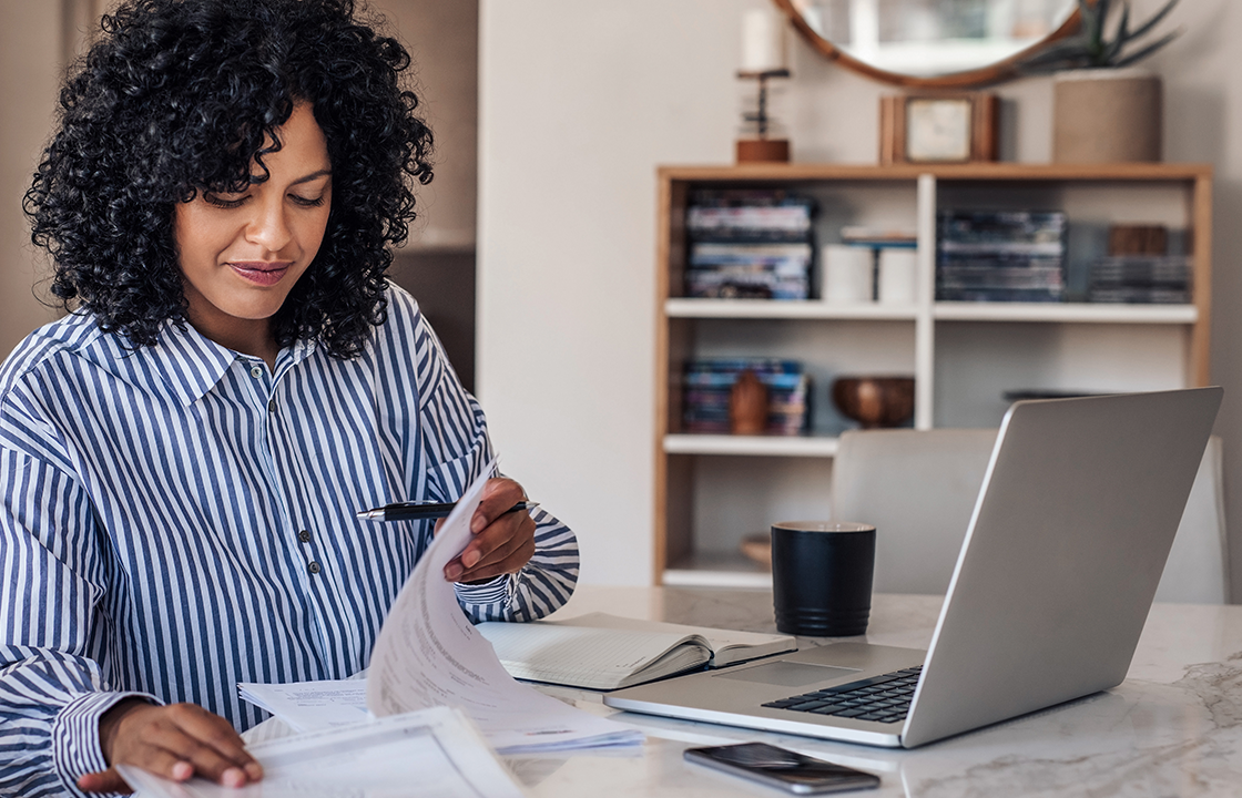woman working from home